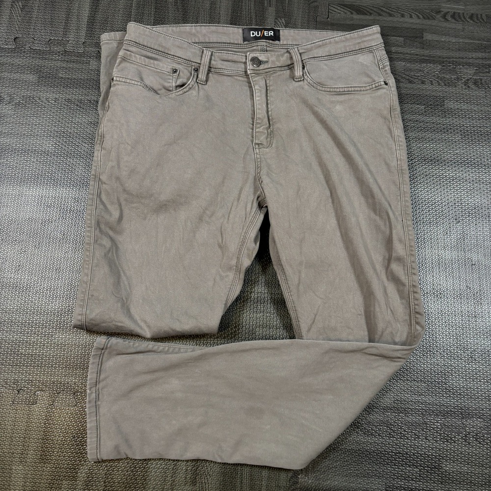 DUER Pants Mens 36x32 Gray N2X Relaxed Taper Stretch Chino DU/ER Huckberry